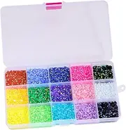 Nail Rhinestones 15 Colors Gold Nail Art Rhinestones Glitter Gems for Nails Decorations Set