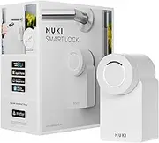 Nuki Smart Lock 3.0, Smart Door Lock for Keyless Access with No Screwing or Drilling Required, Retrofittable Electronic Door Lock for Smart Home, White