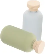 HOUDERCO 2pcs Travel Toiletry Bottles Set Refillable Flip Cap Dispenser for Shampoo Lotion Spill Design for Home Travel Versatile Hand Soap Bottles with Cap