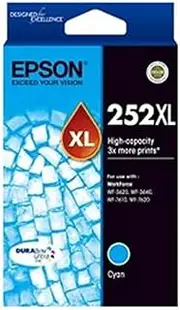 Epson C13T253292 252XL High Capacity Durabrite Ultra Ink Cartridge for Workforce Pro WF-3620 3640 7610 7620, Cyan