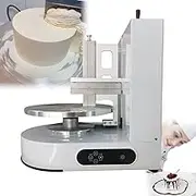 Cake Icing Machine Automatic 4-12 Inch, Cakes Butter Cream Spreading Machine, Automatic Decorating Cake Coating Smoothing Scraping Machine for Cake Bread Butter Cream Decoration(White)
