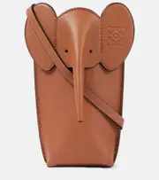 [Loewe] Loewe Elephant Pocket leather crossbody bag One Size brown