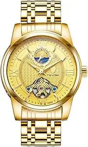 [DAXIAOYU] Silver Mechanical Wrist Watch Men Automatic Male Clock Moon Phase Tourbillon Men Hour Waterproof Luminous Business Watches