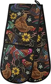 susiyo Double Oven Mitts Chicken Rooster Sunflowers Heat Resistant Oven Glove Extra Long Potholder for Kitchen Cooking Baking BBQ Microwave Handling Hots and Pans, 35x7 Inch