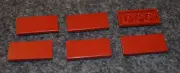 (6) 2x4 Dark Red Smooth Finishing Tile Bricks ~ New Lego Parts ~