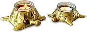 Turtle Tea Light Holder Set by Indian Impressions | Gold Finish, Decorative Candle Holder, Home & Spiritual Decor, Festive Centerpiece, Luxury Gifts, Housewarming & Celebrations