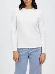 Women's White Rayon Crewneck Top - Healer Top-White