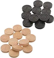 Toyvian 24pcs Solid Checkers Pieces for Board Games Aesthetic Game Pieces Compatible with Chess Backgammon and International Checkers Round Design for Enhanced Gameplay
