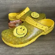 Crocs x Smiley Classic Translucent Smiley Clog Yellow Size 11 Men's NWB