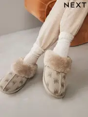 Neutral Hamish the Cow Suede Mule Slippers (AG5326) | $45