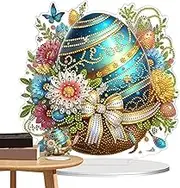 Rhinestone Painting Easter Eggs Crystal Arts - Easter Crystal Painting Craft, Double Sided Stand Up Gem Painting, Decorative Desk Ornament for Indoor Decor, Spring Holiday Home Decoration
