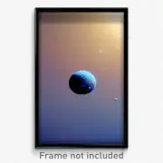 Pixel Art Poster - Sky Blue Pluto (8 Bit Psychedelic Trippy Video Game Print)