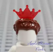 NEW Lego Female Princess BROWN QUEEN HAIR Castle Girl Braid w/Red Tiara Crown