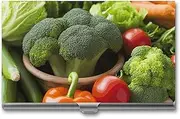 LQPMNK Metal Card Case, Nutritious Vegetables Print Professional Card Case Premium Card Case Lightweight Card Holder Pocket Card Case