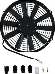 YLQASOON 24V Electric Cooling Radiator Fan Blower 30100465 Compatible with SPAL VA09-BP12/C-54A