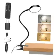 Reading Light with Remote, LED Desk Lamp Clip on [1H Timer & 3.5'' Black