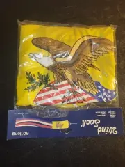 Vintage Bald Eagle Windsock 60" Long New/Sealed Yellow Colorful Patriotic 80s?