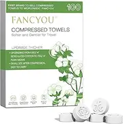 Fancyou Compressed Towels Tablets, Thick Disposable face towel Compact Portable Cotton Wipes Coin Tissues for Mini Travel Essentials, Travel Skin Care, Beauty Salon, Gym, Tattoo, Home(100 Count Green)