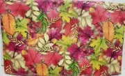 Peva Vinyl Flannel Back Tablecloth52x52"Square,COLORFUL LEAVES,BERRIES,ACORNS,GR