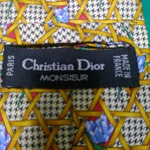 法國製 Christian Dior 迪奧 純蠶絲 高貴 質感 沈穩 領帶