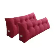 NNEAGS 2X 150cm Rose Red Triangular Wedge Bed Pillow Headboard Backrest Bedside