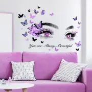 Large Wall Stickers Eyed Butterfly Background Wall Decals Sticker Removable