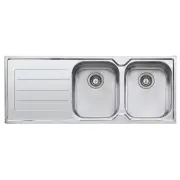 OLIVERI DBL BOWL SINK RH W/DRAIN FL172