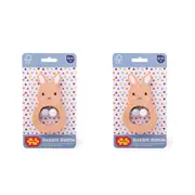 2x Bigjigs Toys FSC Wooden 13cm Rabbit Rattle Baby/Infant Sensory Play Toy 0m+