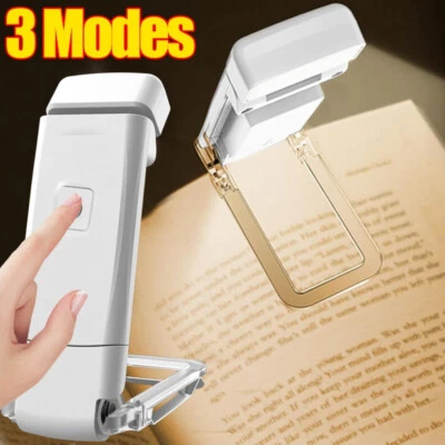 USB Rechargeable Book Light Brightness Adjustable for Eye-Protection LED Clip on