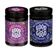 Good Good Spreads Blueberry Jam & Grape Jelly No Sugar Added Keto Friendly, 12oz