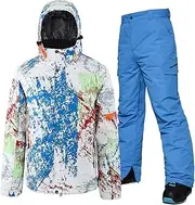 [USDBE] Thick Ski Sets Men Winter Snow Warm Thermal Male Skiing Jackets and Pants Suits