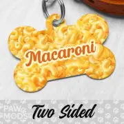 Macaroni Dog Tag for Dogs, Macaroni Cheese Pet ID Tags, Custom Personalized Tag
