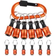 6PCS Bit Holders Keychain, 1/4 inch Hex Shank Bit Holders, Quick-Change Desig...
