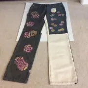 Moschino Women's Patchwork Jeans With Floral Pattern New With Tags Size 30