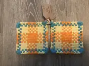 411 Handmade Potholders Cotton Woven Loom Hot Pads Oven Mitt wood hangers