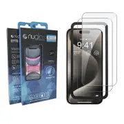 Nuglas 2x Screen Protectors Tempered Glass With Applicator For iPhone 15 Pro