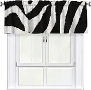 LHBWCVN Zebra Animal Valances for Windows, Rod Pocket Window Treatment Drapes Farmhouse Kitchen Curtains Short Blackout Window Curtains for Living Room Bedroom Decor 54x18 Inch
