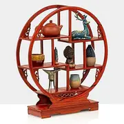 Solid Wood Desktop Small Antique Shelf Duobaoge Tea Set Coaster Purple Clay Pot Ornaments Display Stand Antique Shelf,C