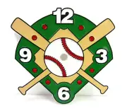Vintage 1980's Baseball Diamond Clock Face 5"x5" (6" Diameter) NOS Plastic