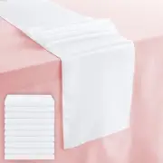 10 Pack White Wedding Party Banquet Table Runners Tablecloth Runner Home Décor