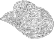 [INOGIH] Women Fringe-Rhinestone Western-Cowgirl-Hat Tassel-Decor Cowboy-Fedora-Hat for Party Music Festival