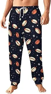 [Generic] Men's Sweatpants, Rugby Balls and Cosmic Stars-87, Polyester Joggers, Sweatpants Jogging Pants for Workout Running