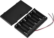 8 Compartment Battery Holder Case, Portable Storage Box with Power Switch, for 8pcs Batteries, Organizes and Batteries