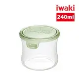 在飛比找遠傳friDay購物優惠-【iwaki】日本耐熱抗菌玻璃圓形微波保鮮盒240ml-綠