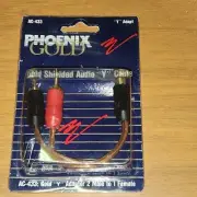 Phoenix Gold Y adaptor 2 male to 1 Female gold Audio RCA Cables AC-433