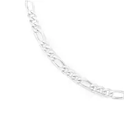 Sterling Silver 55cm 3+1 Figaro Chain