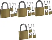 DOITOOL 4sets Metal Keyed Padlock Suitcase Locks Safety Padlock Key for Travel 4pcs*4