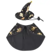 Dog for Cat Halloween Apparels Pet Wizard Hat Costume Cape Adjustable for Cat Do