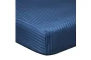 Belledorm 540 Thread Count Satin Stripe Extra Deep Fitted Sheet (Navy) - UTBM193