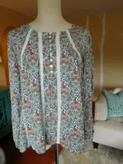 SUNDANCE CATALOG WOMEN'S TOP BLOUSE FLORAL SZ SMALL NWT